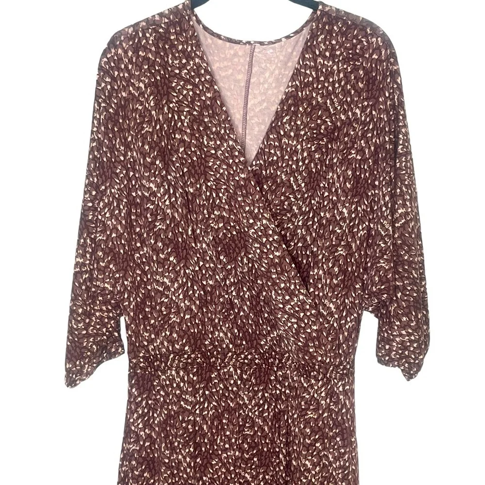 GARNET HILL Abstract Print Faux Wrap‎ Dress
